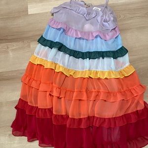 New Storia Rainbow Tier dress. Size Medium